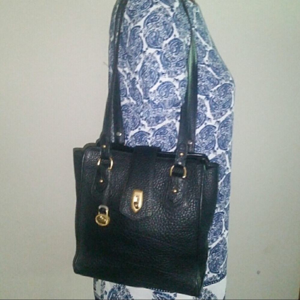 Vintage Dooney & Bourke AWL Navy North South Tote